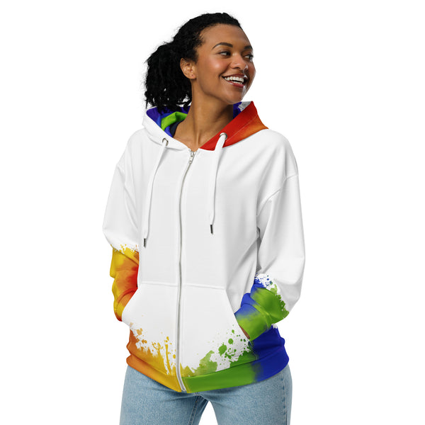 Zip-Hoodie Allover-Print - Prideballon white by Wanderkraehe ein Produkt von SCHIETKRAM