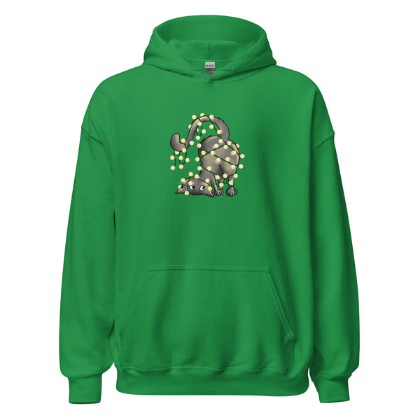 Hoodie Classic - Weihnachts-Katze Lichterkette by Wanderkraehe ein Produkt von SCHIETKRAM