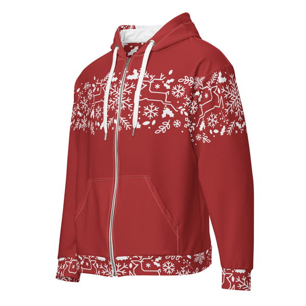 Zip-Hoodie Allover-Print - Weihnachten Tres Chic ein Produkt von SCHIETKRAM