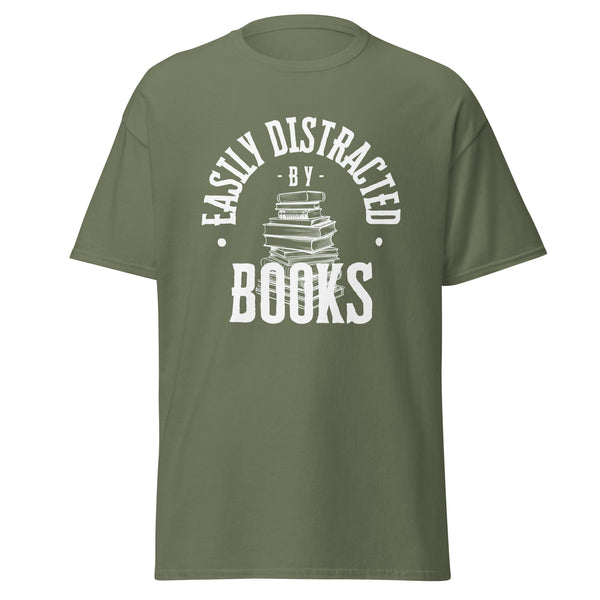T-Shirt Classic - Easily Distracted by Books white ein Produkt von SCHIETKRAM
