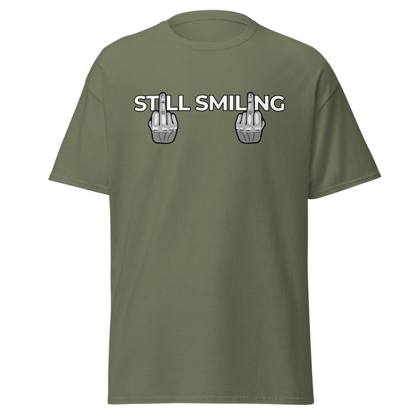 T-Shirt Classic - Still Smiling white ein Produkt von SCHIETKRAM