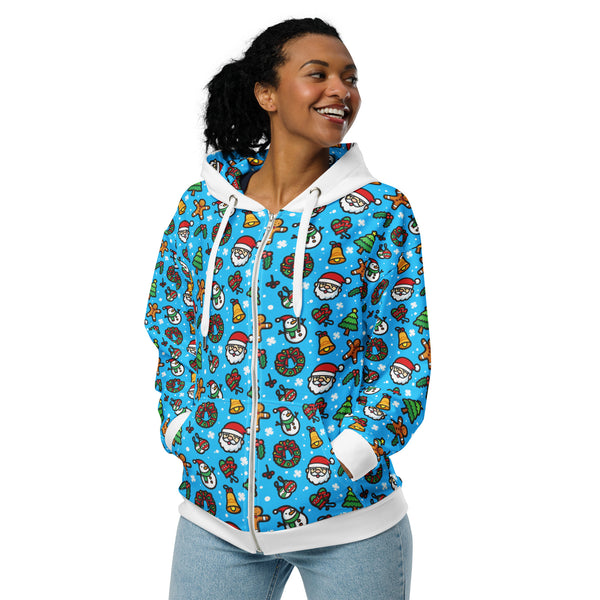 Zip-Hoodie Allover-Print - Christmas Comic ein Produkt von SCHIETKRAM