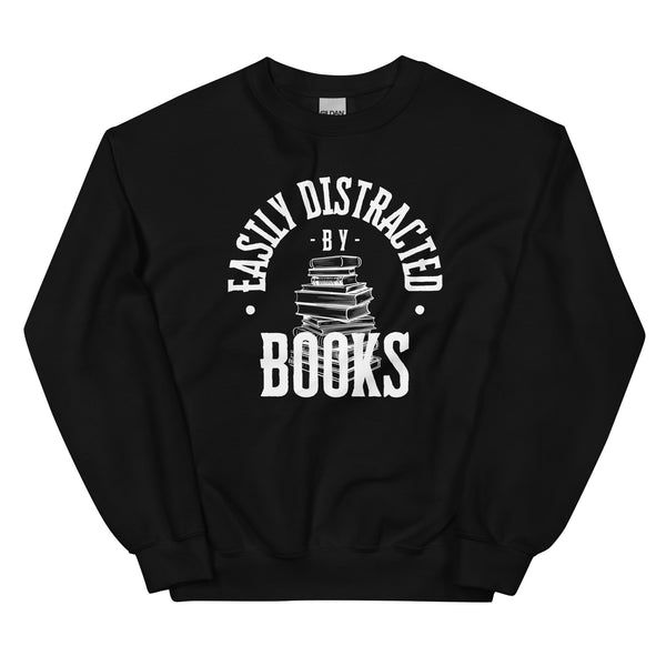 Sweatshirt - Easily distracted by Books white ein Produkt von SCHIETKRAM