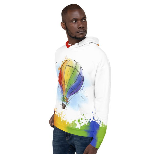Allover Print Hoodie - Prideballon white by Wanderkraehe ein Produkt von SCHIETKRAM