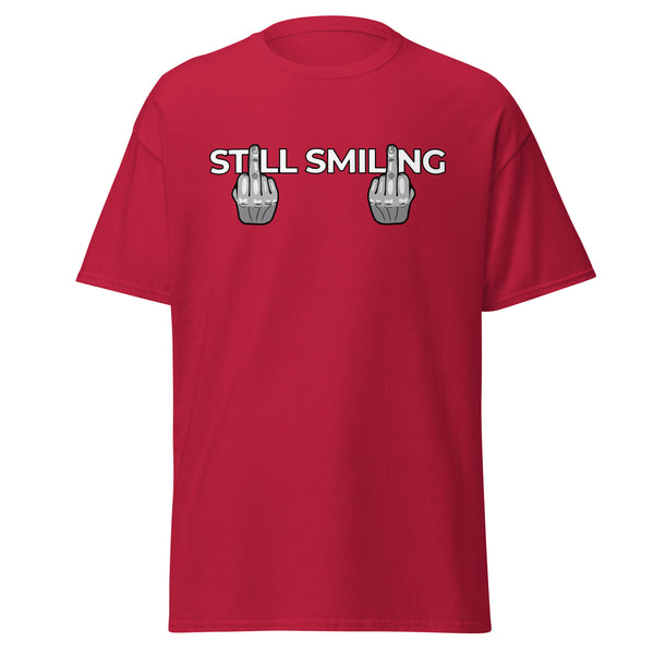 T-Shirt Classic - Still Smiling white ein Produkt von SCHIETKRAM