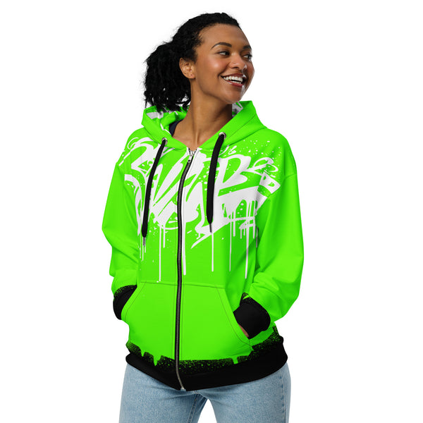 Zip-Hoodie Allover-Print - Green Message ein Produkt von SCHIETKRAM