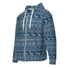 Zip-Hoodie Allover-Print - Weihnachten Strick blue ein Produkt von SCHIETKRAM