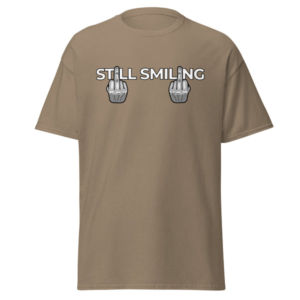 T-Shirt Classic - Still Smiling white ein Produkt von SCHIETKRAM