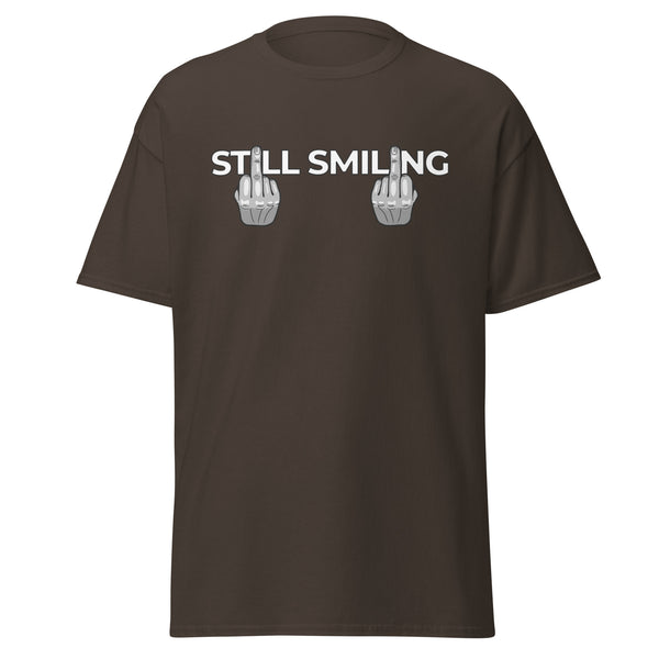 T-Shirt Classic - Still Smiling white ein Produkt von SCHIETKRAM