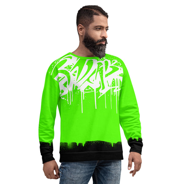 Allover Print Sweatshirt - Green Message ein Produkt von SCHIETKRAM