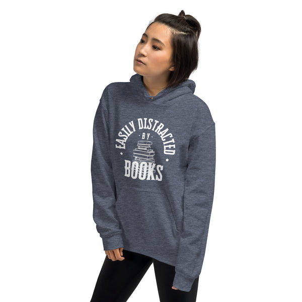 Hoodie Classic - Easily distracted by Books white ein Produkt von SCHIETKRAM