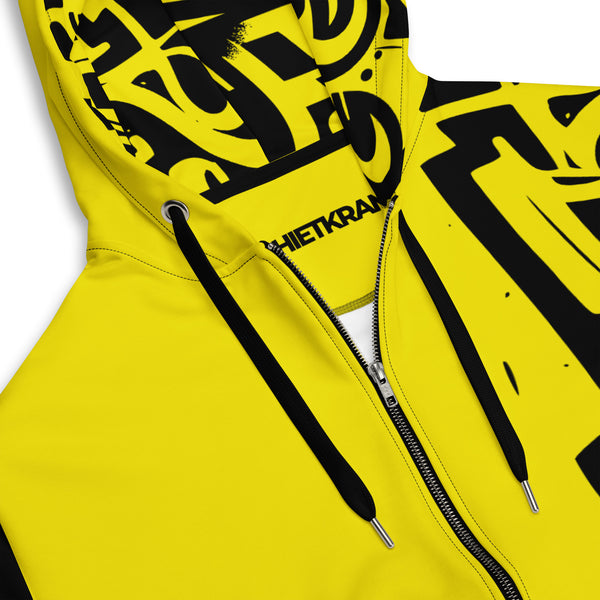 Zip-Hoodie Allover-Print - Notes yellow ein Produkt von SCHIETKRAM
