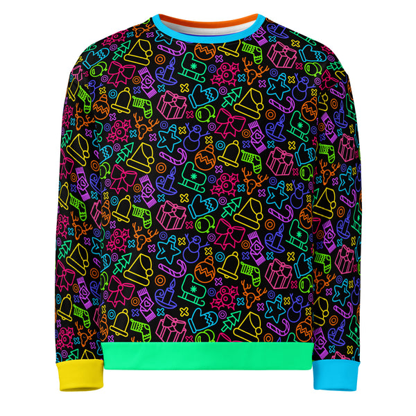 Allover Print Sweatshirt - Neon Christmas ein Produkt von SCHIETKRAM