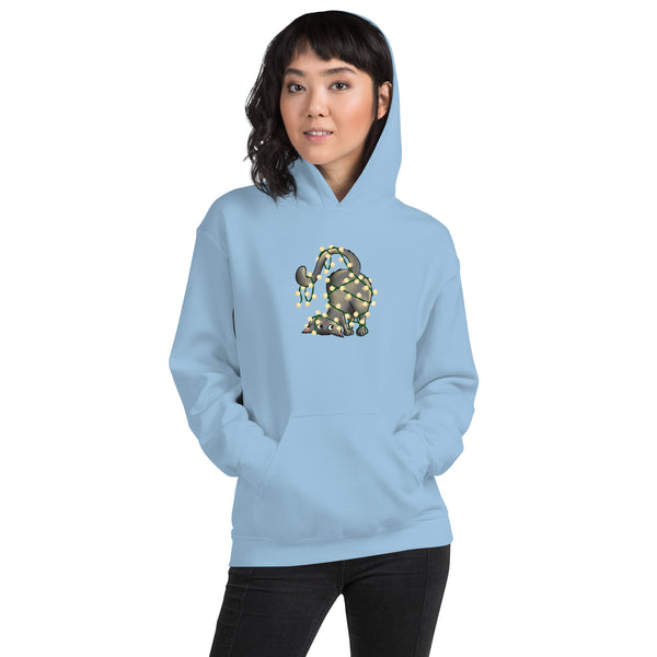 Hoodie Classic - Weihnachts-Katze Lichterkette by Wanderkraehe ein Produkt von SCHIETKRAM