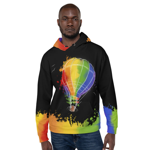 Allover Print Hoodie - Prideballon black by Wanderkraehe ein Produkt von SCHIETKRAM