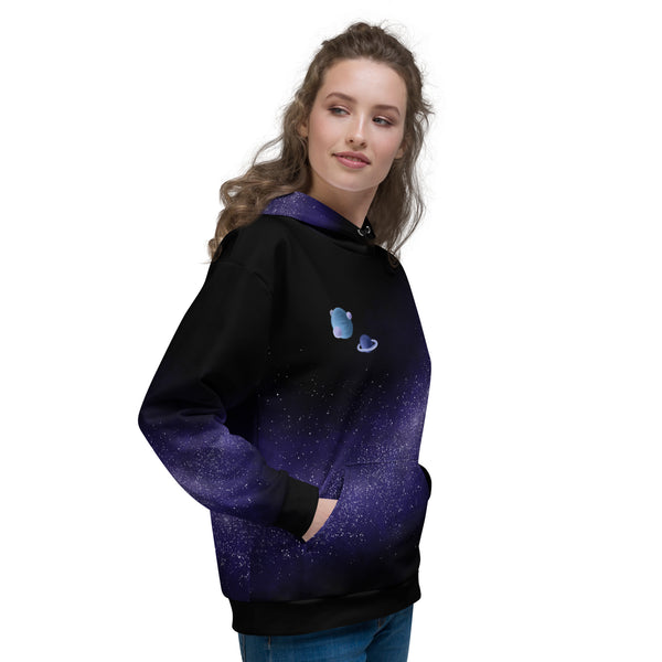 Allover Print Hoodie - Galaxy Cat by Wanderkraehe ein Produkt von SCHIETKRAM