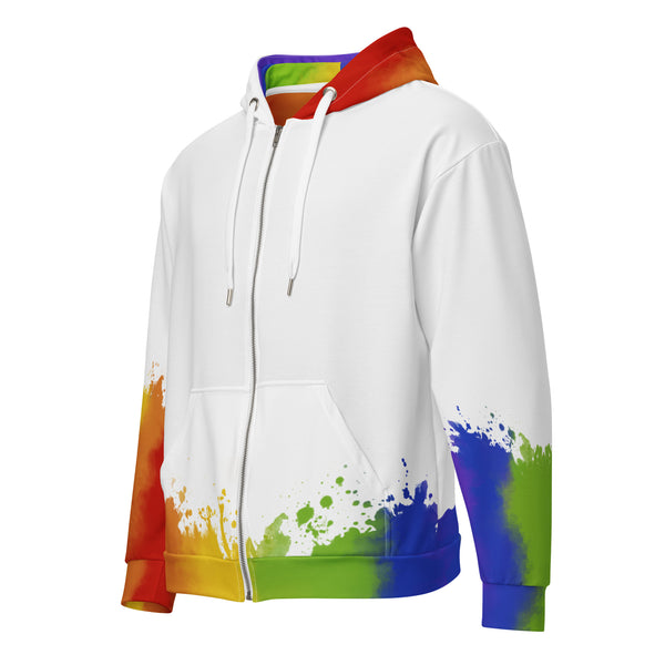 Zip-Hoodie Allover-Print - Prideballon white by Wanderkraehe ein Produkt von SCHIETKRAM