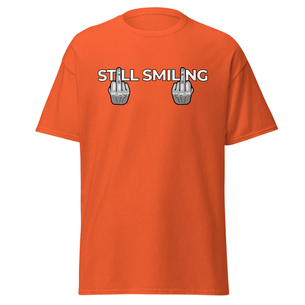 T-Shirt Classic - Still Smiling white ein Produkt von SCHIETKRAM