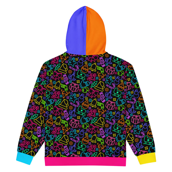 Zip-Hoodie Allover-Print - Neon Christmas ein Produkt von SCHIETKRAM