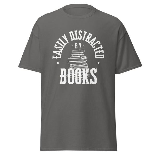 T-Shirt Classic - Easily Distracted by Books white ein Produkt von SCHIETKRAM