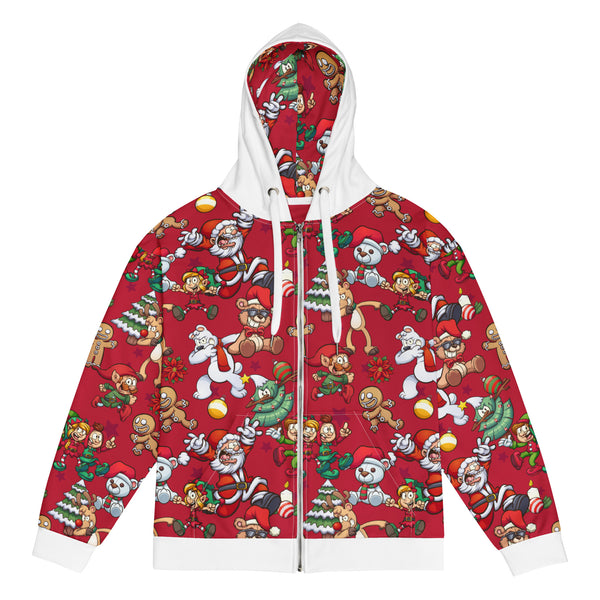 Zip-Hoodie Allover-Print - Crazy Christmas ein Produkt von SCHIETKRAM