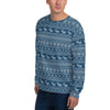 Allover Print Sweatshirt -Weihnachten Strick blue ein Produkt von SCHIETKRAM