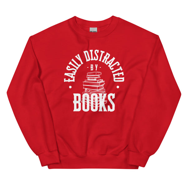 Sweatshirt - Easily distracted by Books white ein Produkt von SCHIETKRAM