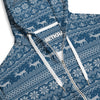 Zip-Hoodie Allover-Print - Weihnachten Strick blue ein Produkt von SCHIETKRAM