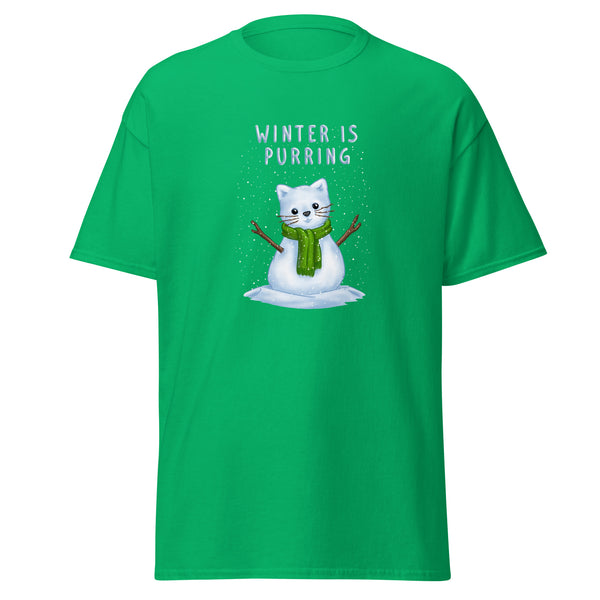 T-Shirt Classic - Weihnachts-Katze Schnee by Wanderkraehe ein Produkt von SCHIETKRAM