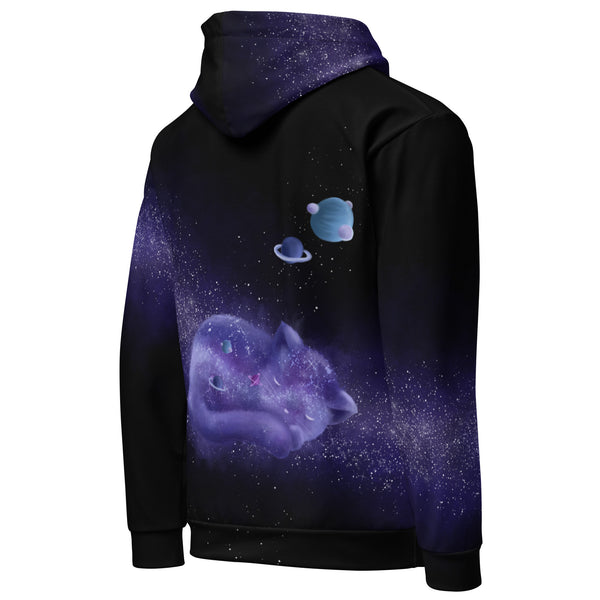 Allover Print Hoodie - Galaxy Cat by Wanderkraehe ein Produkt von SCHIETKRAM