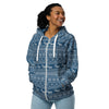Zip-Hoodie Allover-Print - Weihnachten Strick blue ein Produkt von SCHIETKRAM