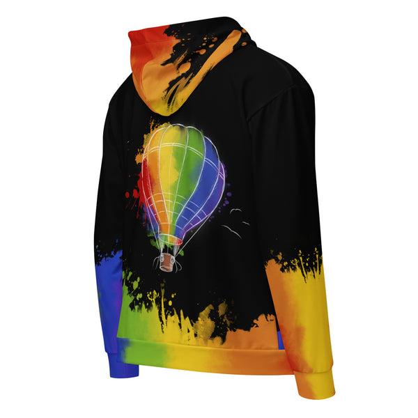 Zip-Hoodie Allover-Print - Prideballon black by Wanderkraehe ein Produkt von SCHIETKRAM