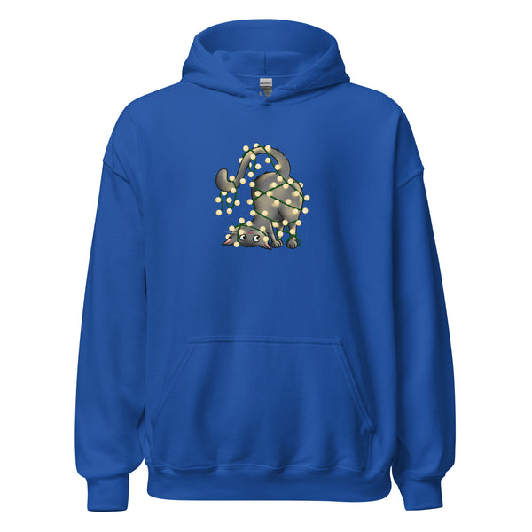 Hoodie Classic - Weihnachts-Katze Lichterkette by Wanderkraehe ein Produkt von SCHIETKRAM