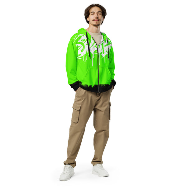 Zip-Hoodie Allover-Print - Green Message ein Produkt von SCHIETKRAM