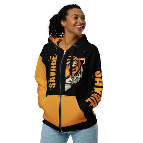 Zip-Hoodie Allover-Print - Savage ein Produkt von SCHIETKRAM