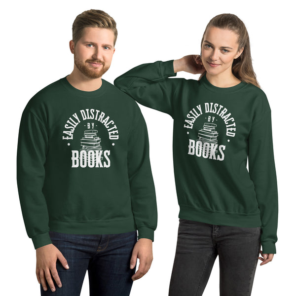 Sweatshirt - Easily distracted by Books white ein Produkt von SCHIETKRAM