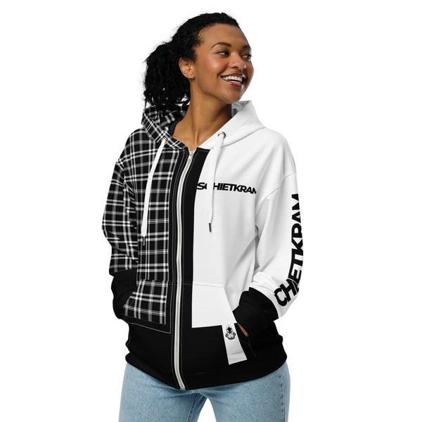 Zip-Hoodie Allover-Print - Karo ein Produkt von SCHIETKRAM