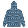 Zip-Hoodie Allover-Print - Weihnachten Strick blue ein Produkt von SCHIETKRAM