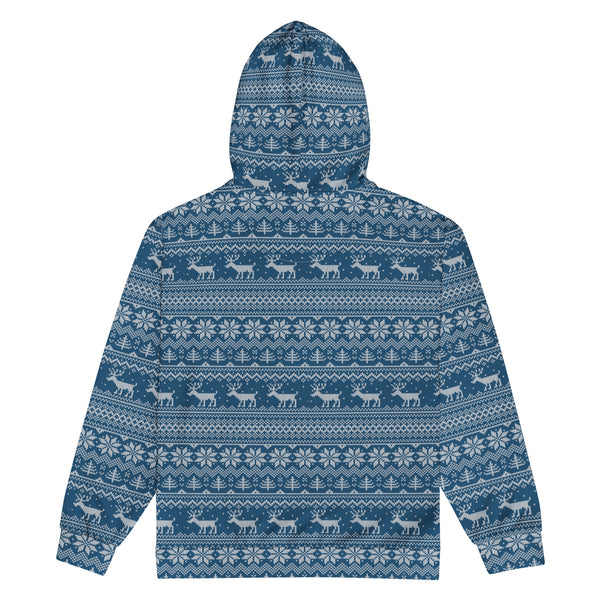 Zip-Hoodie Allover-Print - Weihnachten Strick blue ein Produkt von SCHIETKRAM