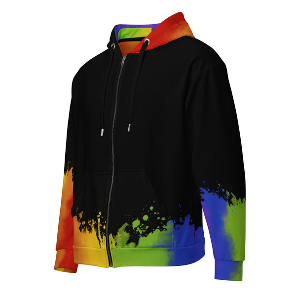 Zip-Hoodie Allover-Print - Prideballon black by Wanderkraehe ein Produkt von SCHIETKRAM