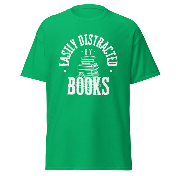 T-Shirt Classic - Easily Distracted by Books white ein Produkt von SCHIETKRAM