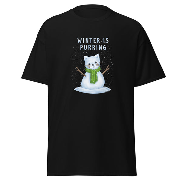 T-Shirt Classic - Weihnachts-Katze Schnee by Wanderkraehe ein Produkt von SCHIETKRAM