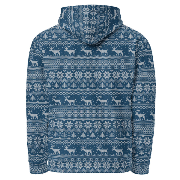 Allover Print Hoodie - Weihnachten Strick blue ein Produkt von SCHIETKRAM