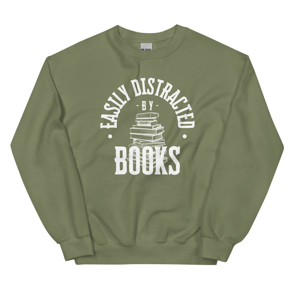 Sweatshirt - Easily distracted by Books white ein Produkt von SCHIETKRAM