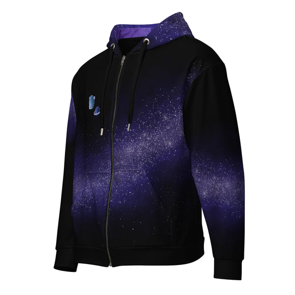 Allover-Print Zip-Hoodie - Galaxy Cat by Wanderkraehe ein Produkt von SCHIETKRAM
