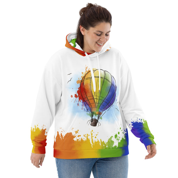 Allover Print Hoodie - Prideballon white by Wanderkraehe ein Produkt von SCHIETKRAM