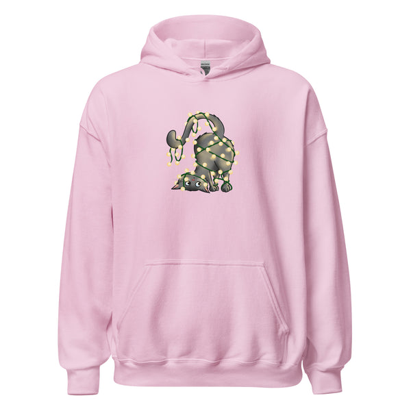 Hoodie Classic - Weihnachts-Katze Lichterkette by Wanderkraehe ein Produkt von SCHIETKRAM