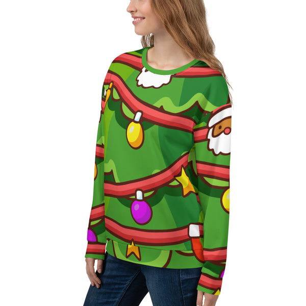 Allover Print Sweatshirt - Weihnachten Tree three ein Produkt von SCHIETKRAM