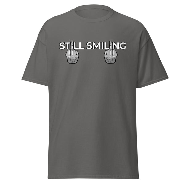 T-Shirt Classic - Still Smiling white ein Produkt von SCHIETKRAM
