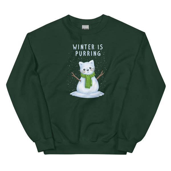 Sweatshirt - Weihnachts-Katze Schnee by Wanderkraehe ein Produkt von SCHIETKRAM